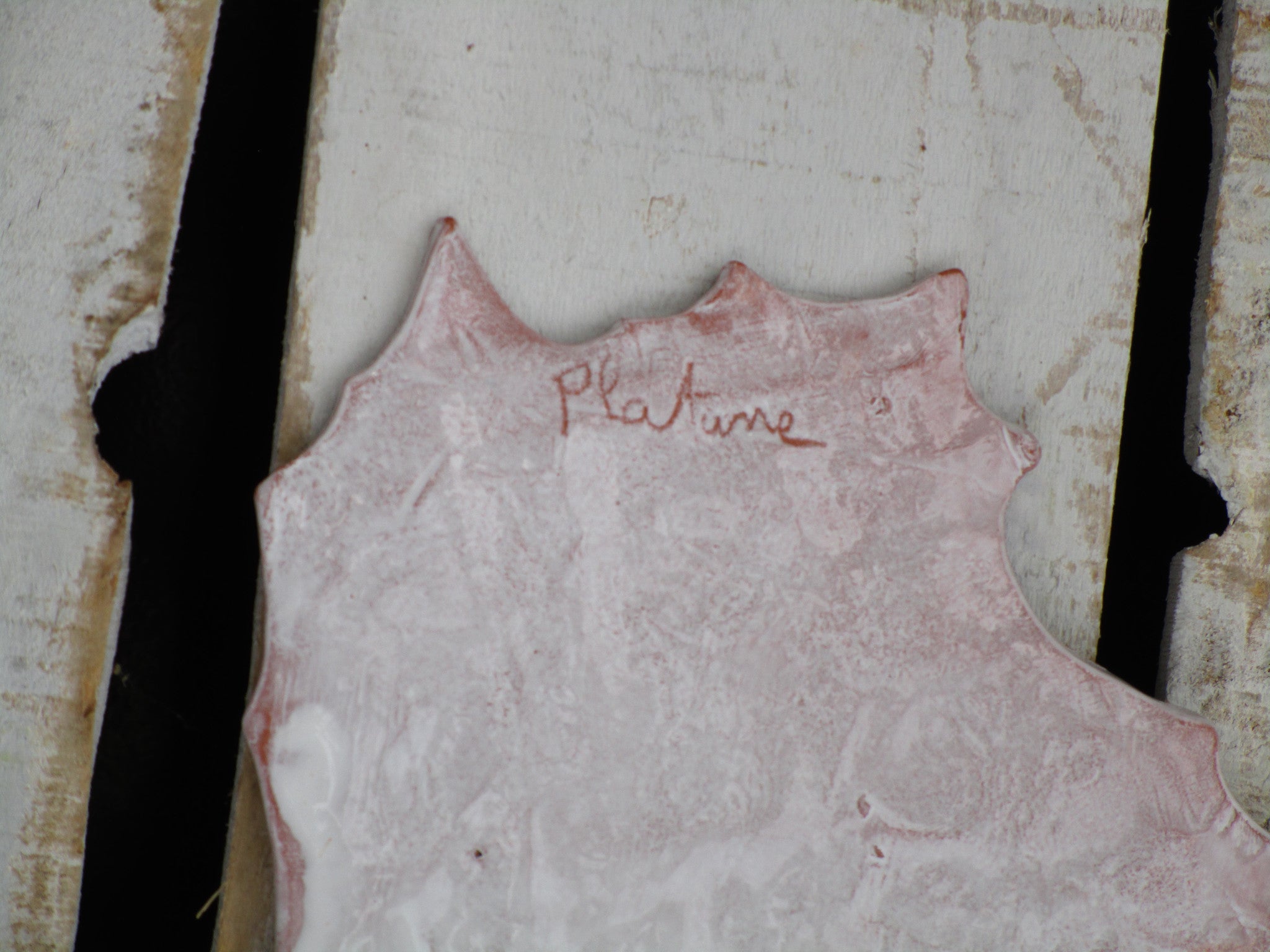 french artisan autumn leaf dish