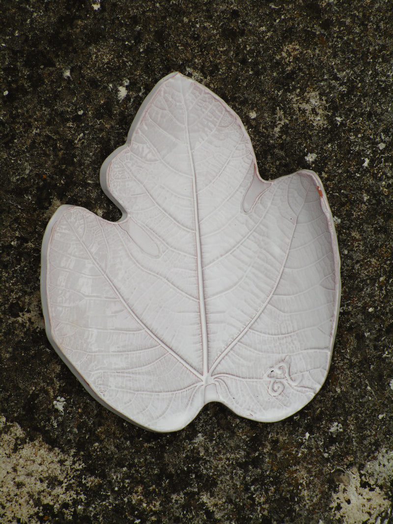 french artisan fig leaf dish