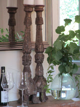 Pair of large carved candlesticks 30"