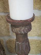Pair of large carved candlesticks 30"