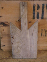 back small rustic french cutting board with handle