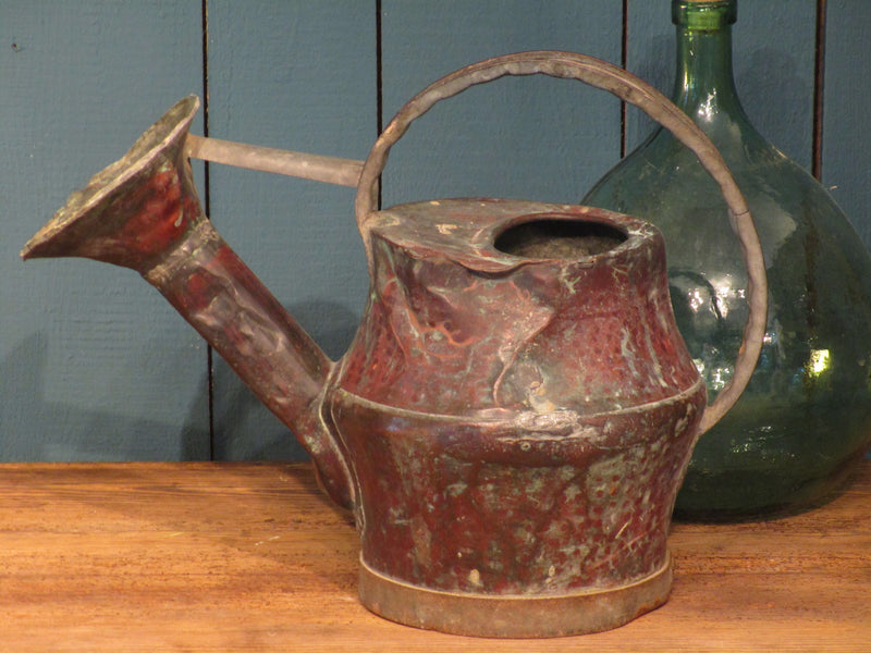 side view exceptional 18th century copper watering can