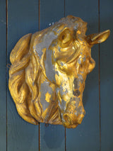 side wall mounted 1930 zinc gold horse mount