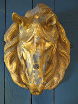 front french zinc gold horse head from butcher