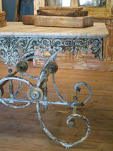 cast iron decorative legs marble top butchers table