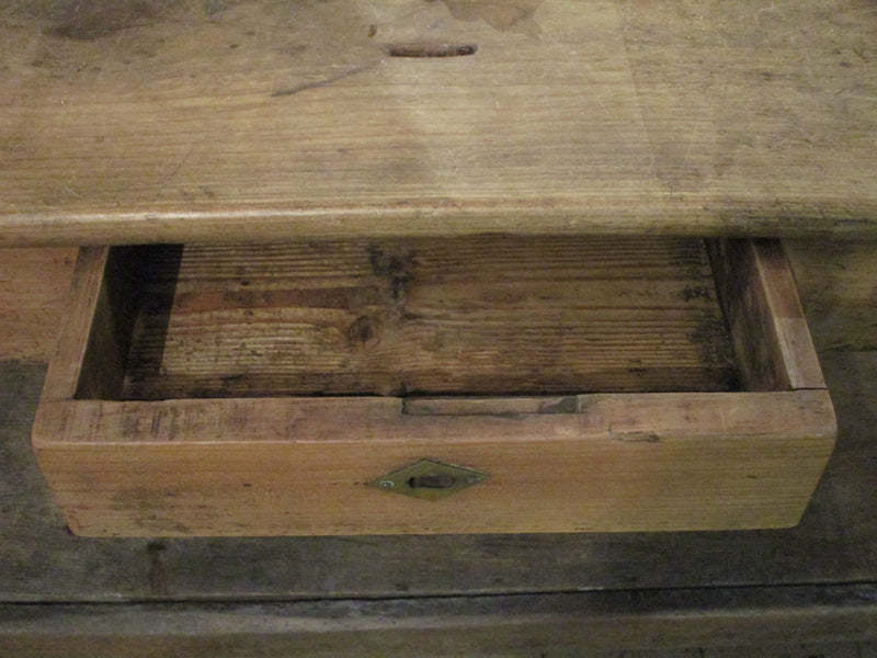 cashier drawer detail rustic farmhouse kitchen island table