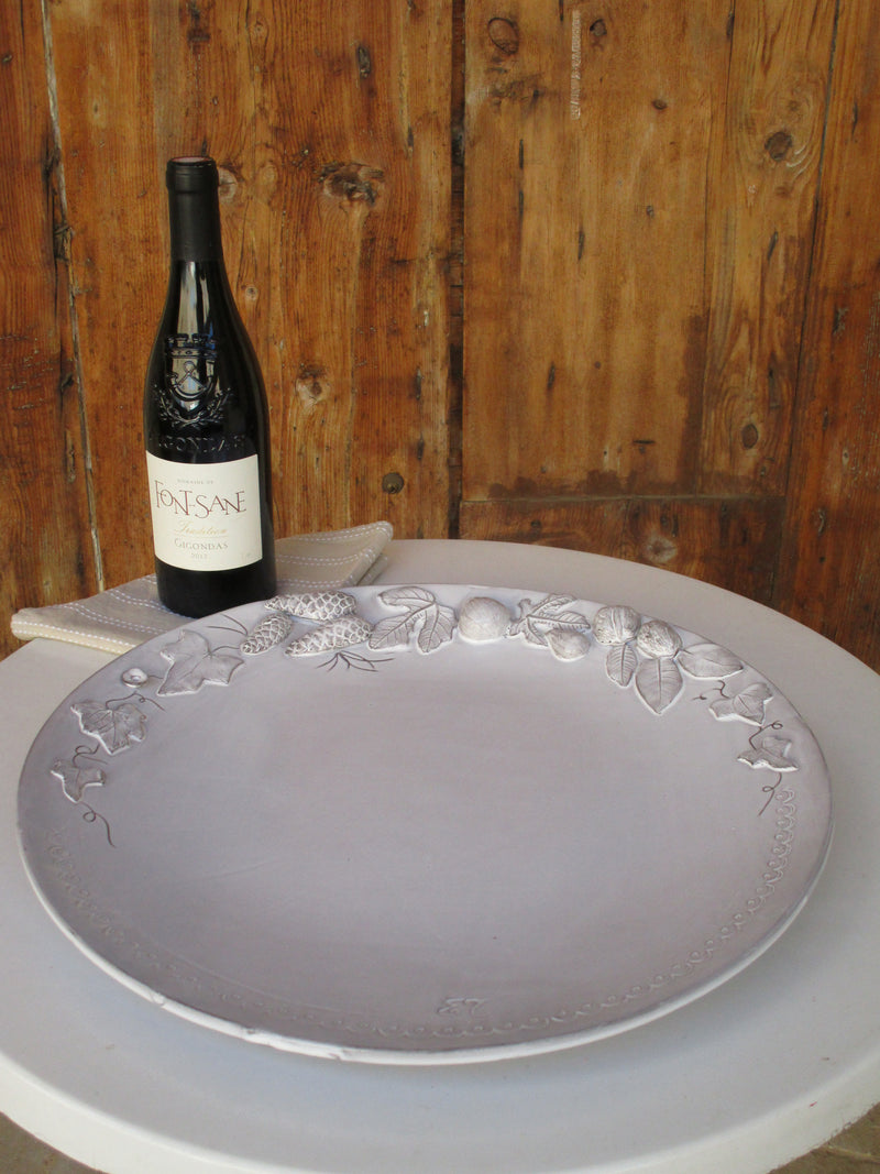 Large flat platter – autumn harvest