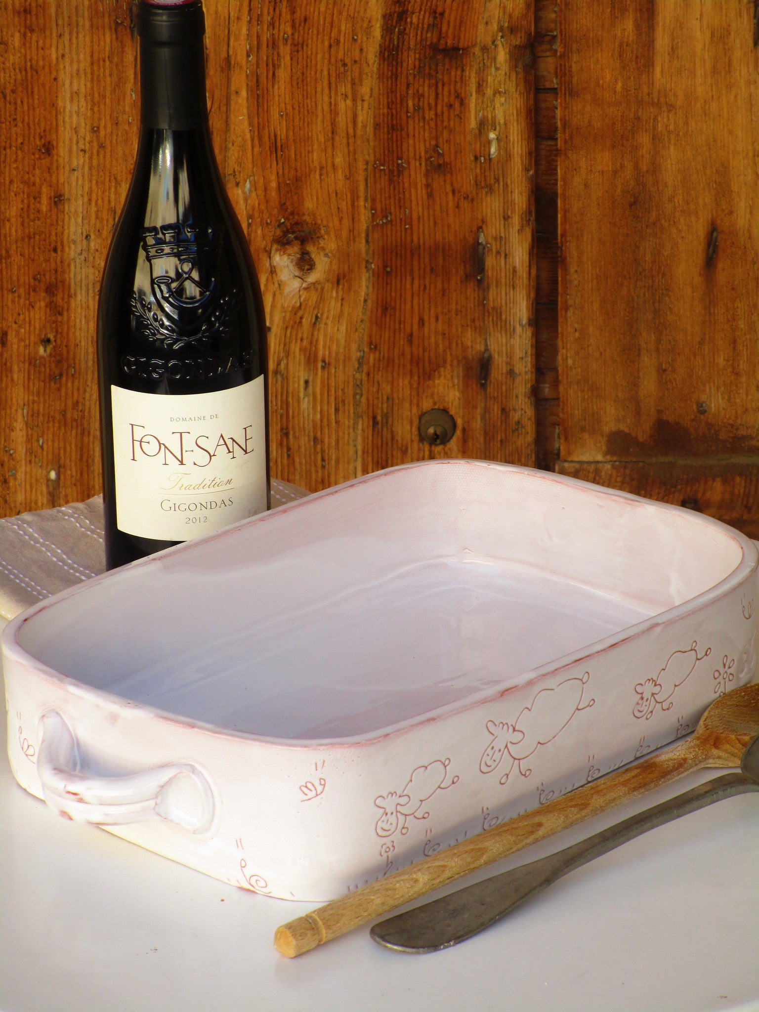 Handmade Provencal Decorative Sheep Baking Dish