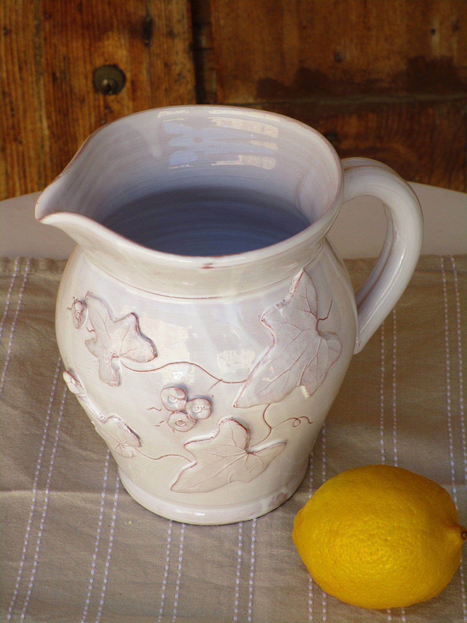 Ceramic jug with vine leaves