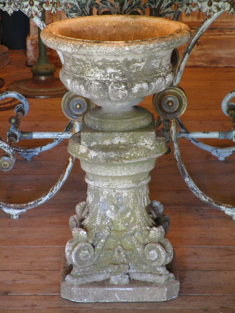 Mid-century French garden planter on pedestal