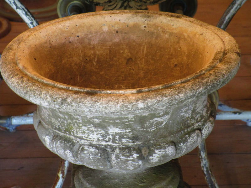 Mid-century French garden planter on pedestal