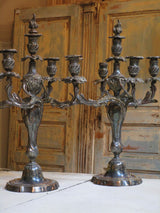 Pair of French bronze candelabras
