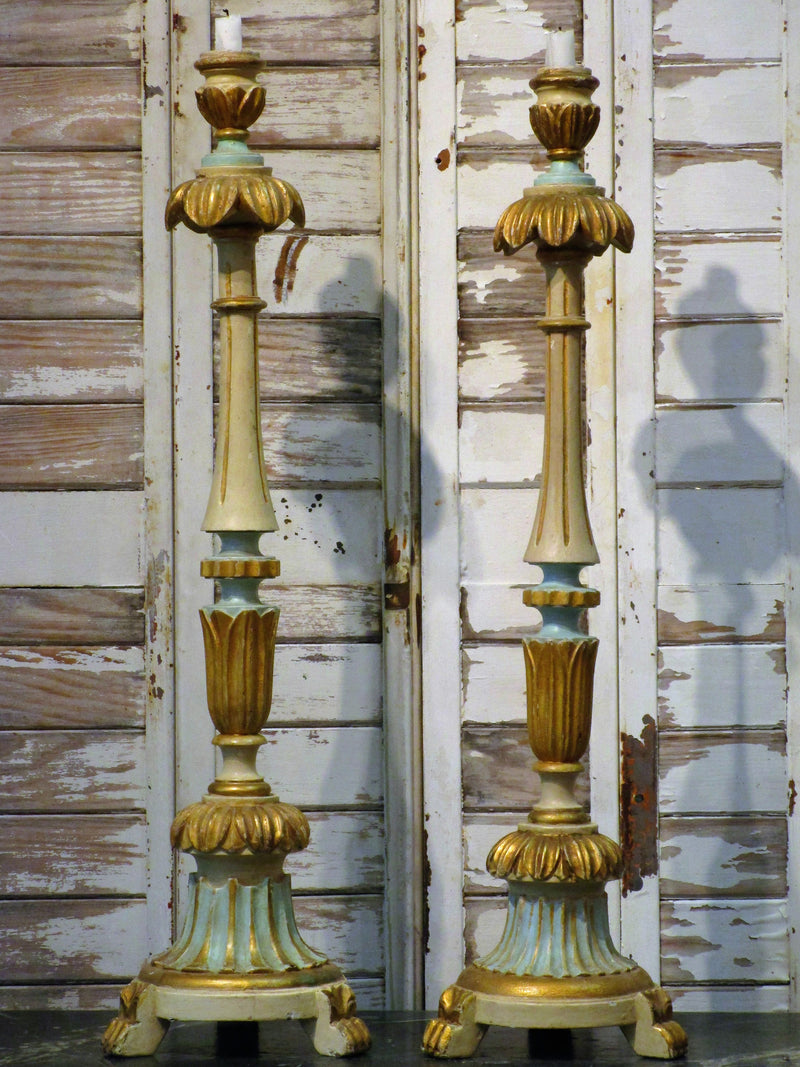 Pair of 19th century candlesticks with original patina