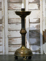 Antique French candlestick with bronze feet