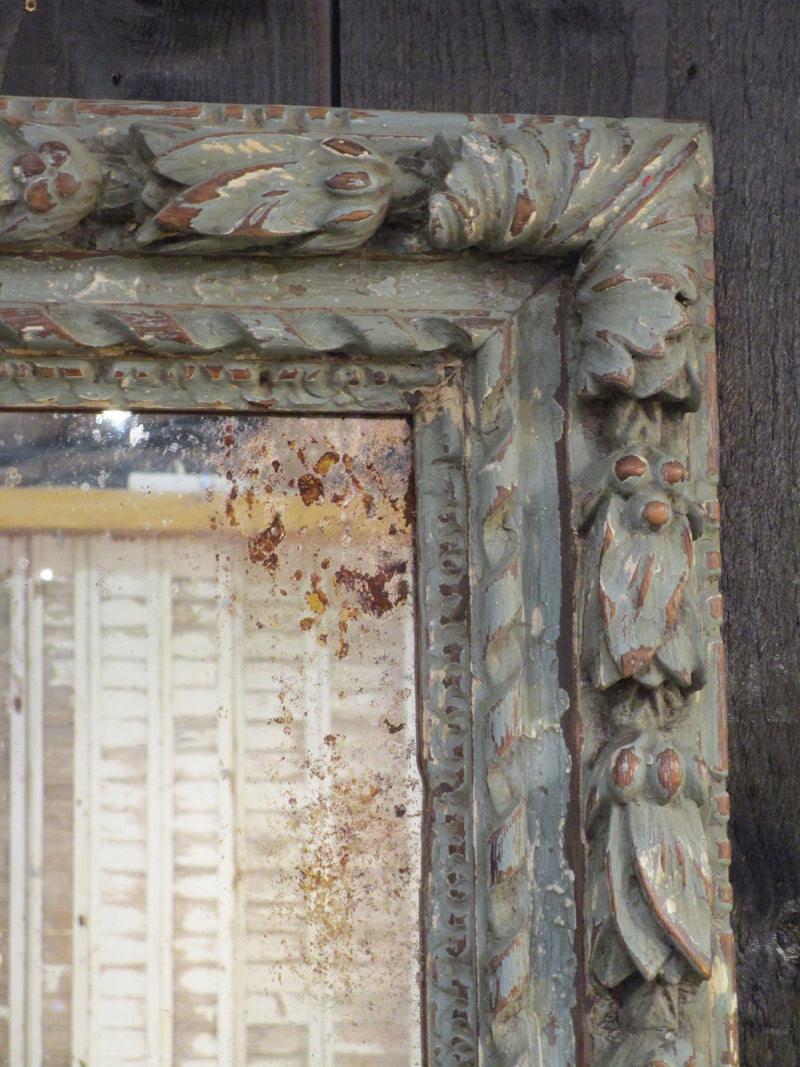 19th century oak mirror – pomegranate frame