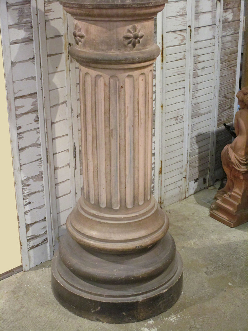 19th century terracotta Medici urn on column