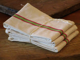 Set of three striped Fleur Bleue linen tea towels