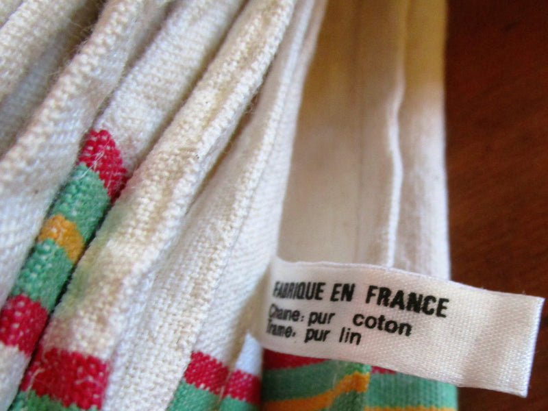 Set of three striped Fleur Bleue linen tea towels