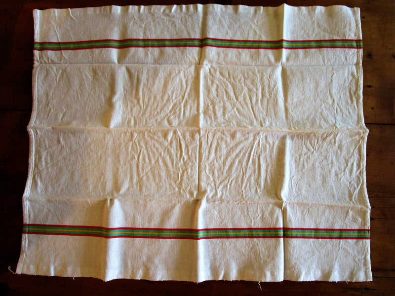 Set of three striped Fleur Bleue linen tea towels