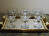 Set of six 19th century champagne glasses