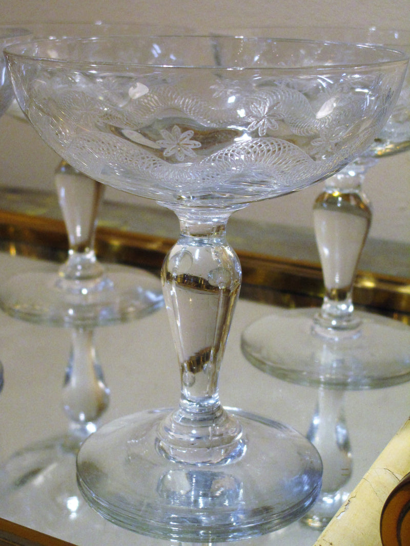 Set of twelve 19th century champagne glasses