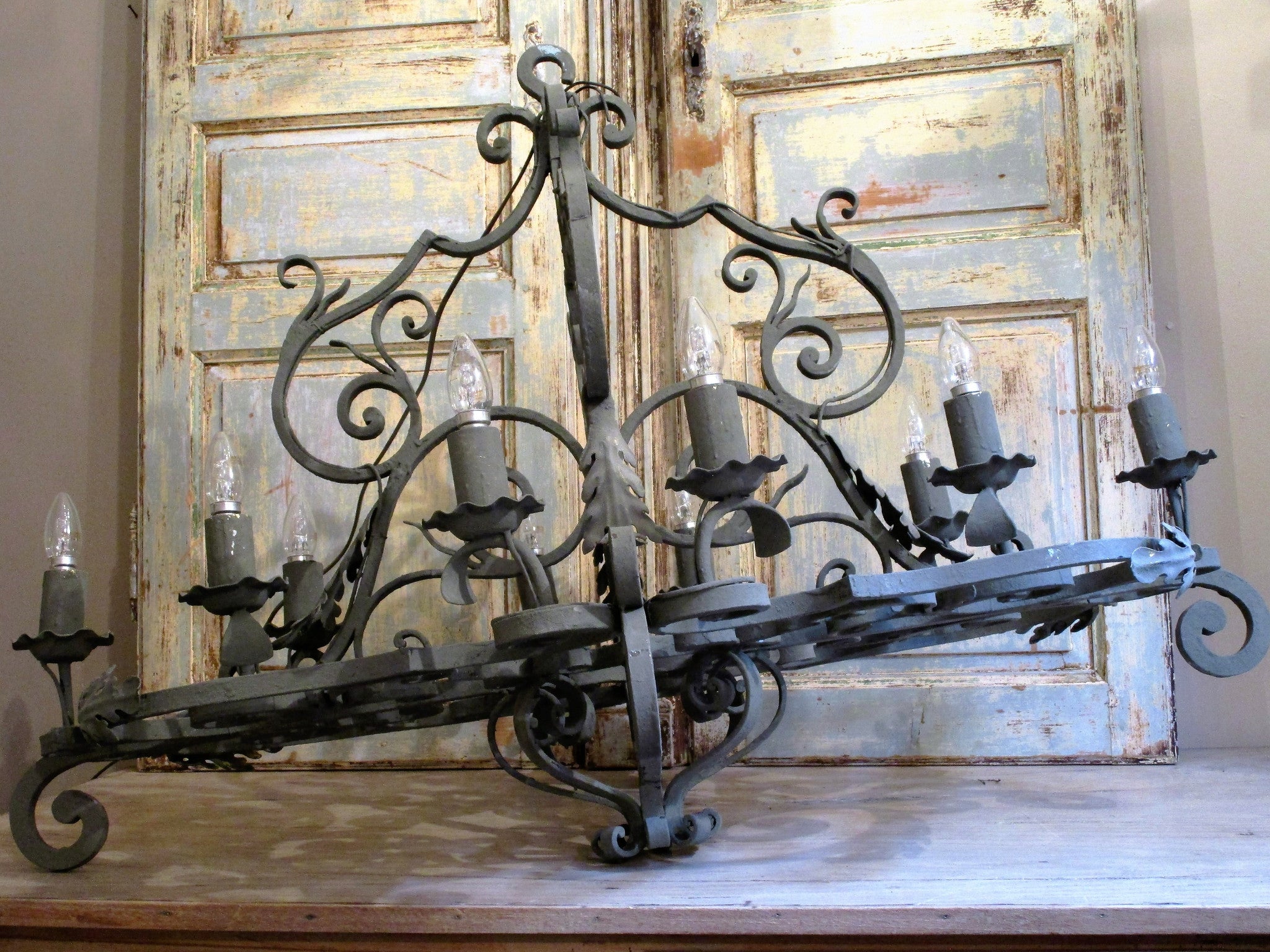 Extra large wrought iron French lustre
