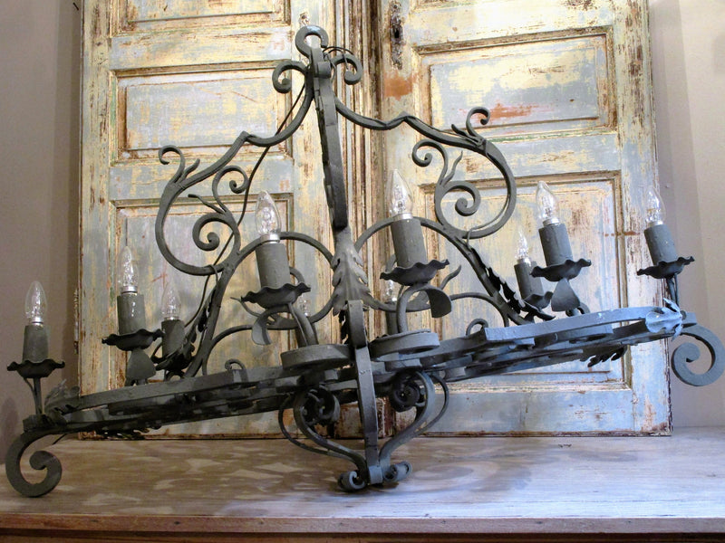 Extra large wrought iron French lustre