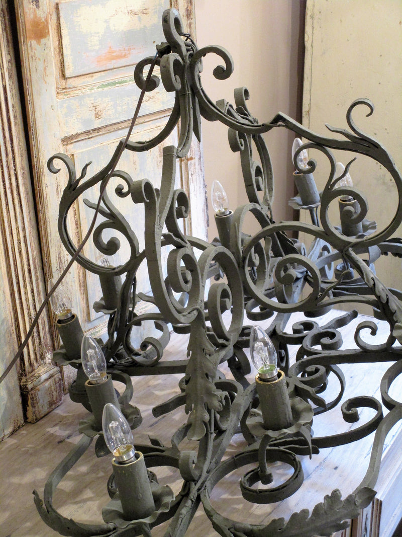 Extra large wrought iron French lustre