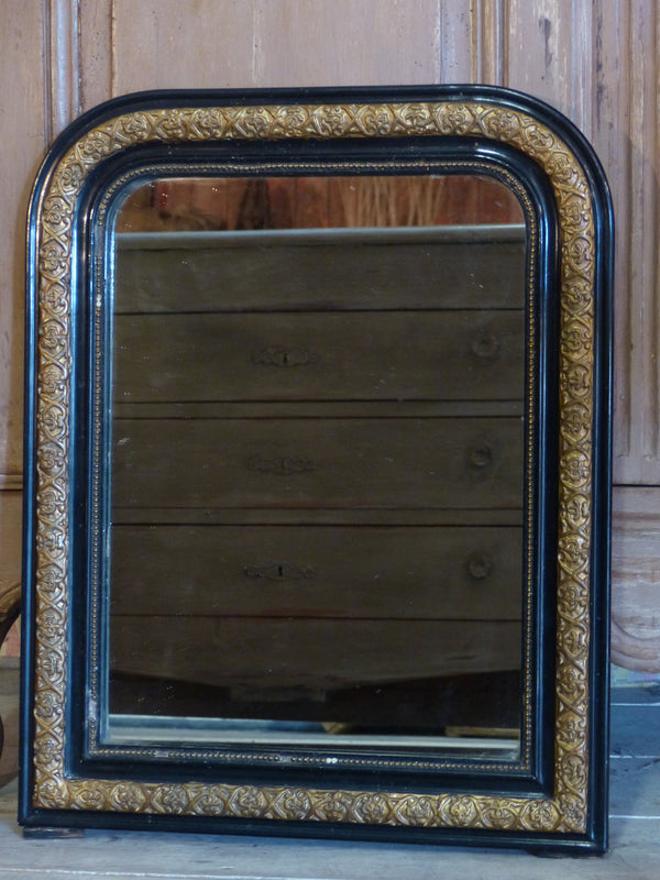 19th century gold and black Napoleon III mirror
