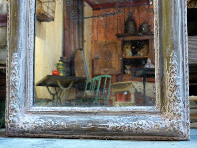 Mirror, original glass & pink patina, 19th-century
