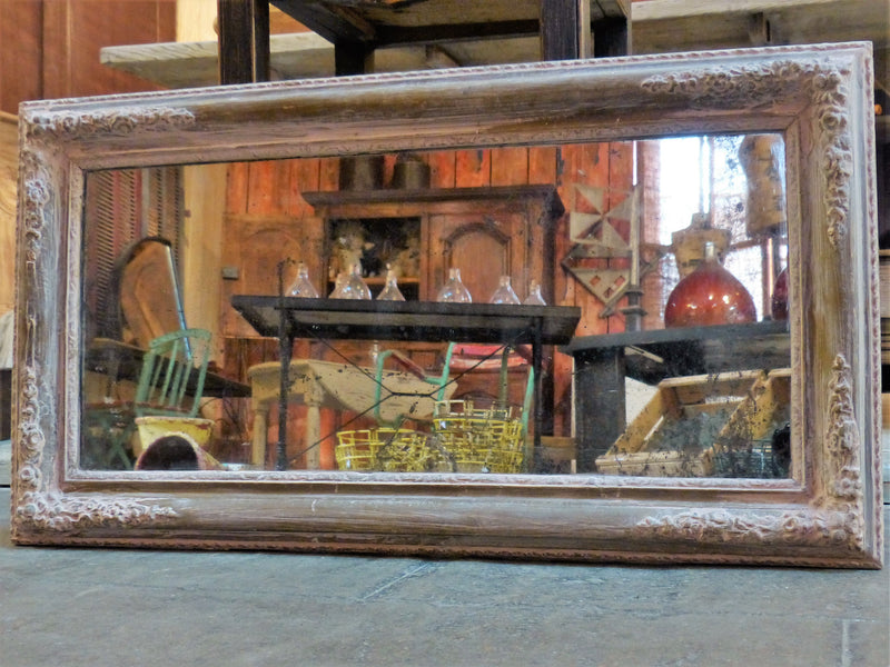 Mirror, original glass & pink patina, 19th-century