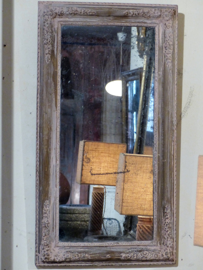 Mirror, original glass & pink patina, 19th-century
