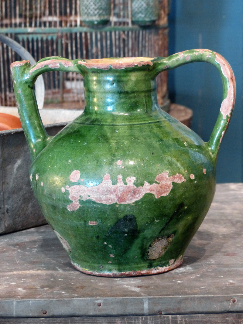 Late 19th century green glazed "œorjol"? from Languedoc-Roussillon
