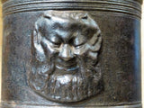 Tobacco container, enamelled cast-iron, antique