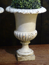 Pair of 19th century white Medici urns
