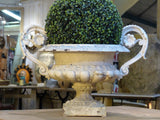 Large Medici urn, white with handles, 19th-century