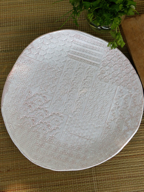 French artisan pottery bespoke platter white