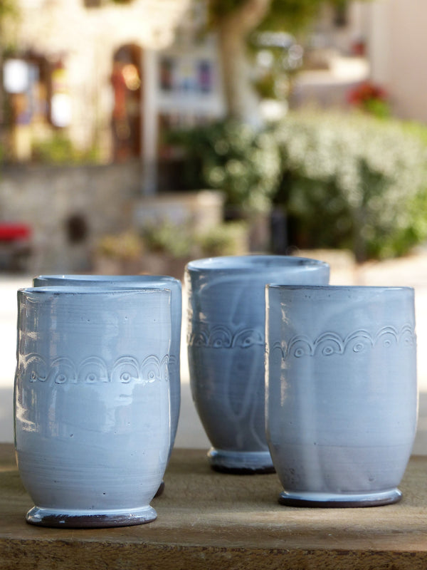 French artisan pottery coffee cups