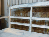 French bench seat white patina modern farmhouse décor entryway