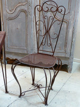 French garden setting four chairs