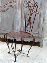 French garden setting four chairs
