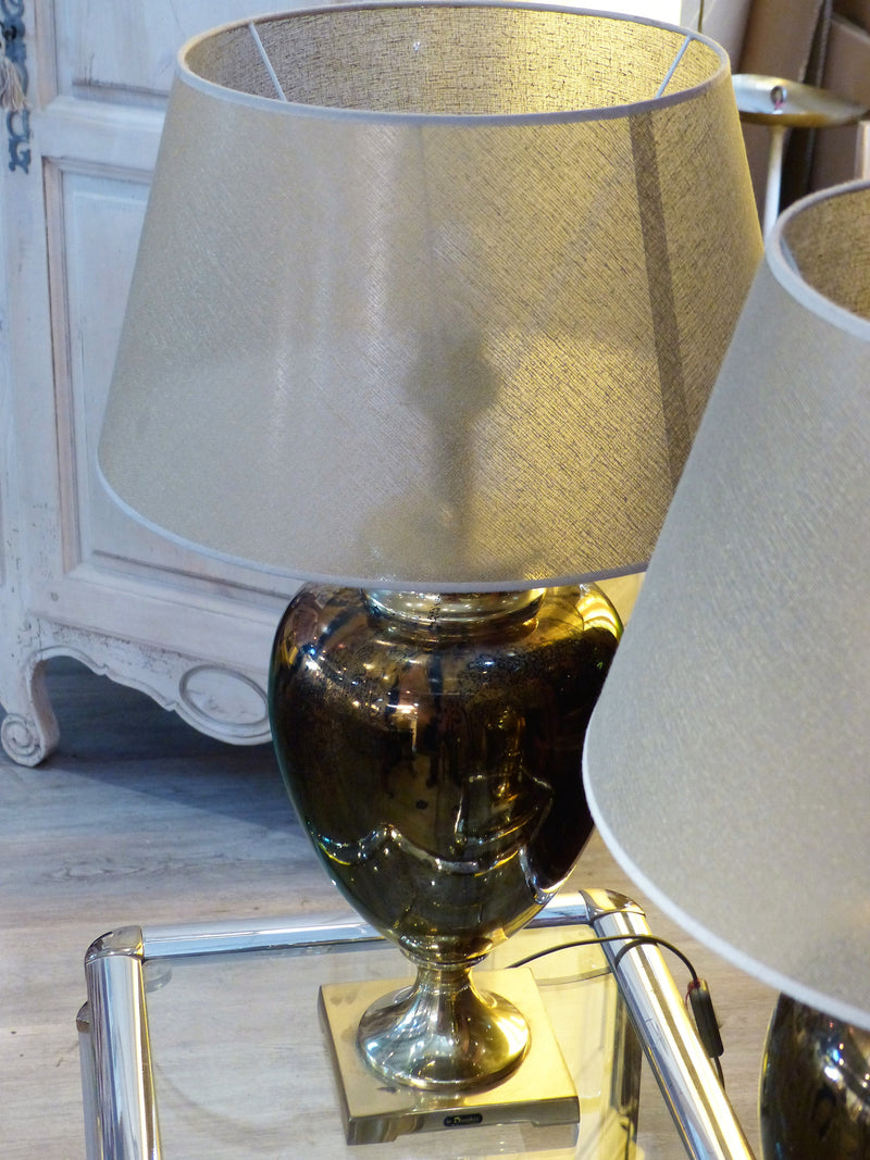 Pair of mid century French lamps gold fast delivery
