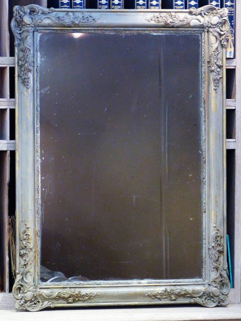 19th century French mirror original glass rich patina modern farmhouse décor