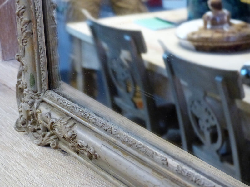 19th century French mirror original glass rich patina modern farmhouse décor