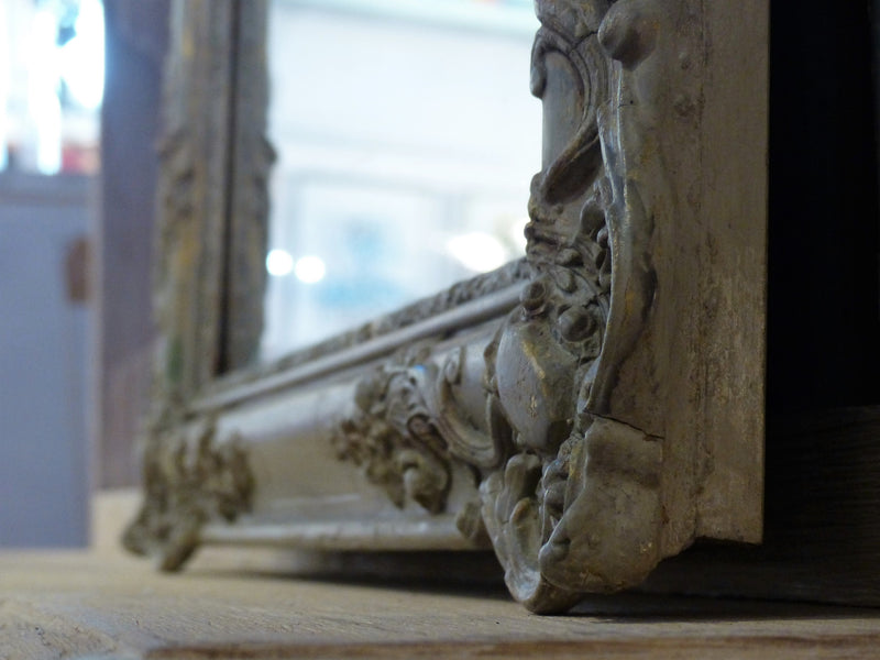 19th century French mirror original glass rich patina modern farmhouse décor