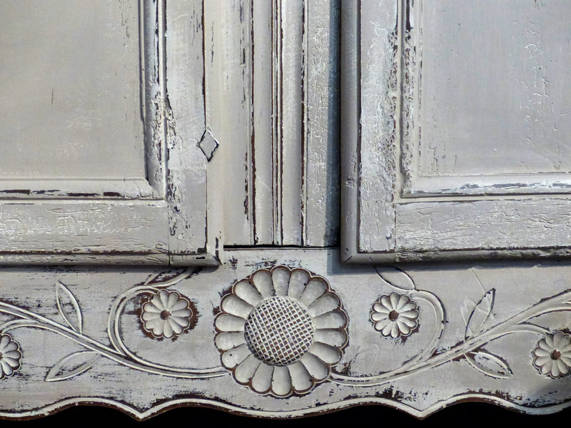 Louis XV armoire with white patina