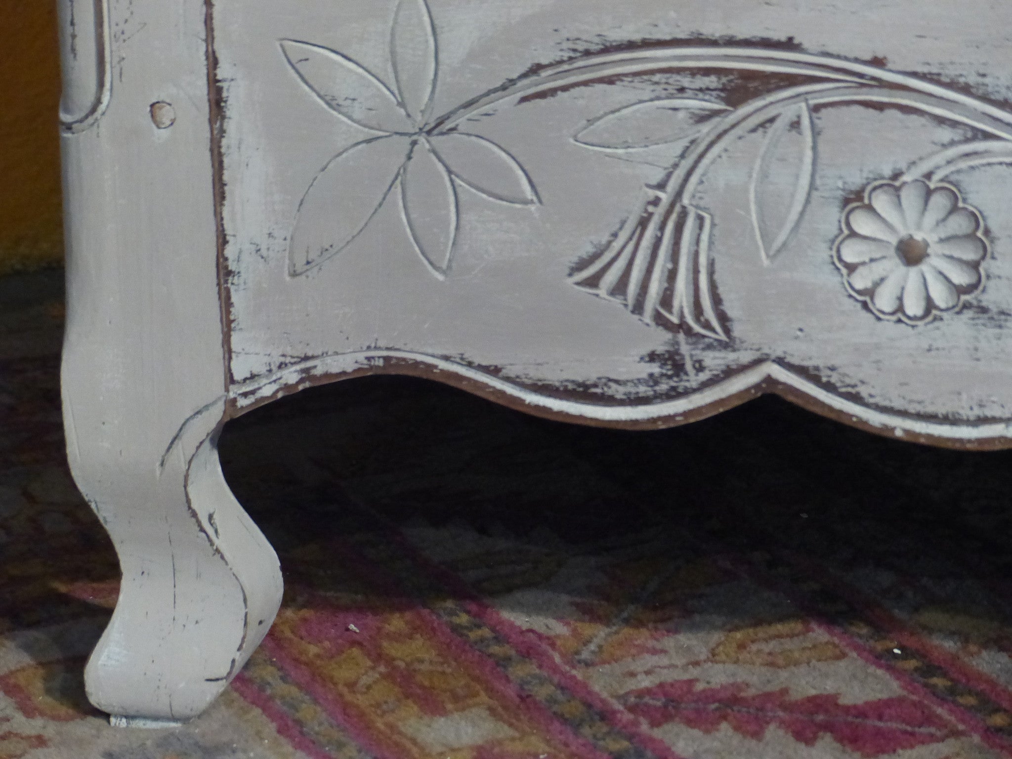 Louis XV armoire with white patina