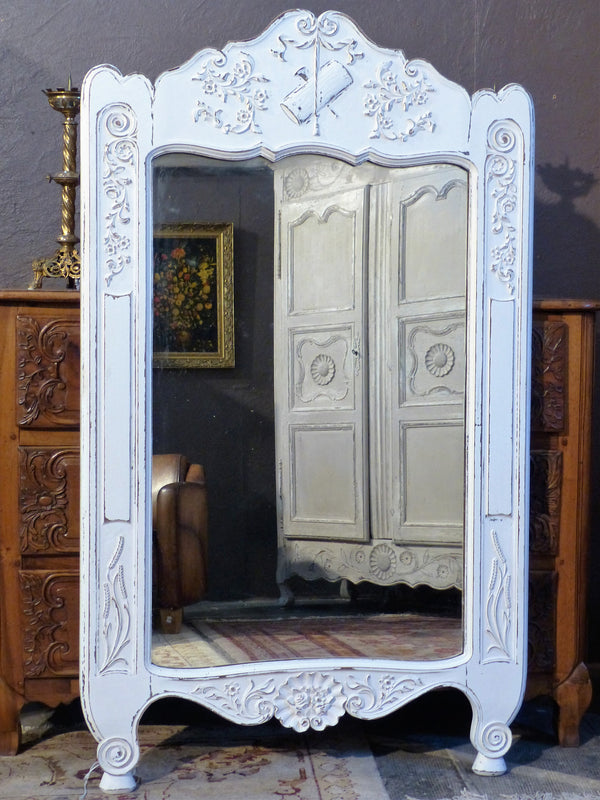 Louis XV mirror with white patina