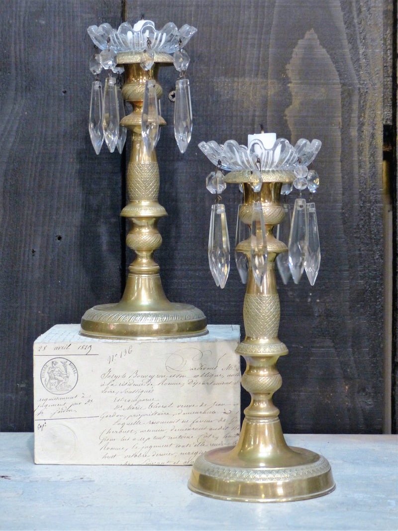 Pair of French candlesticks gilded bronze last minute gift idea fast delivery