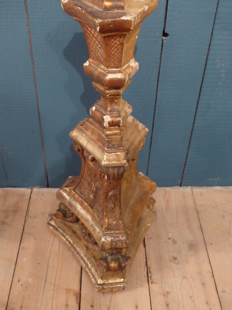 Large French candlestick from church giltwood French décor